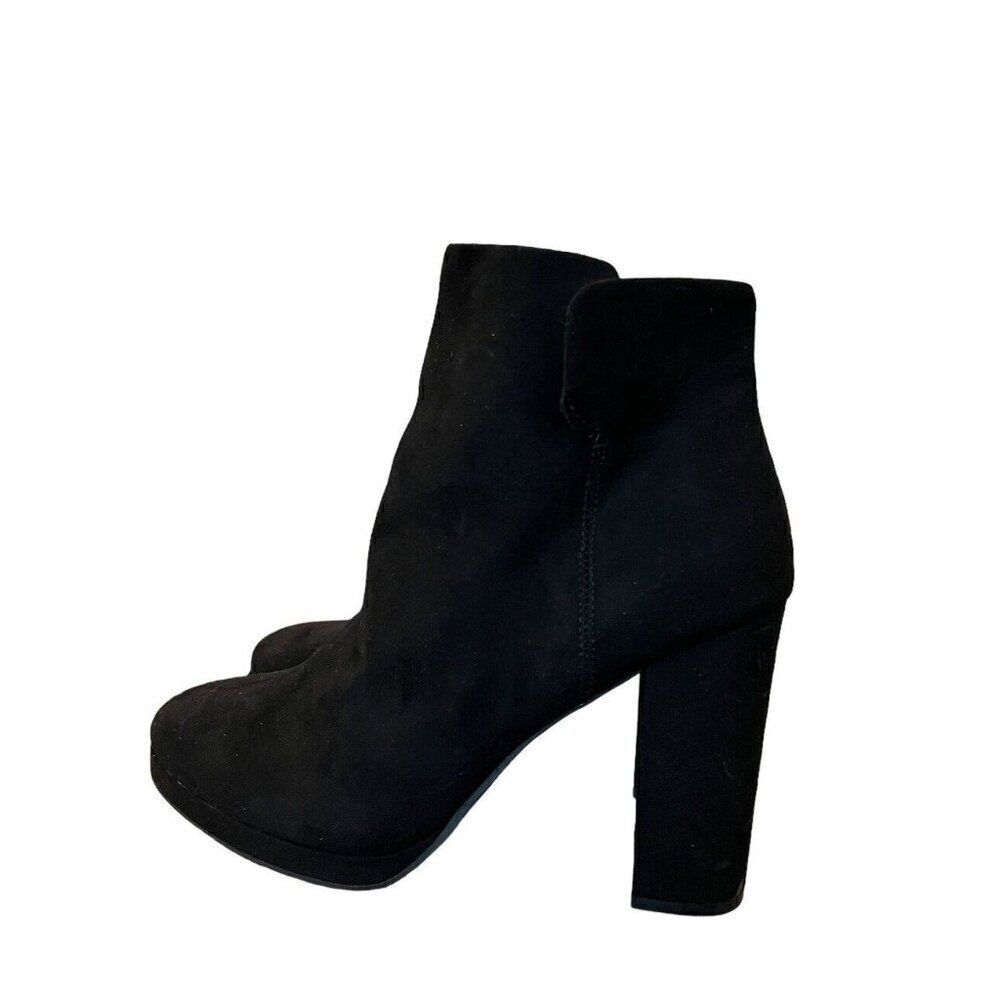 Women’s Size 9.5 M Black Faux Suede High Heel Booties LC Lauren Conrad Boots - Picture 1 of 11